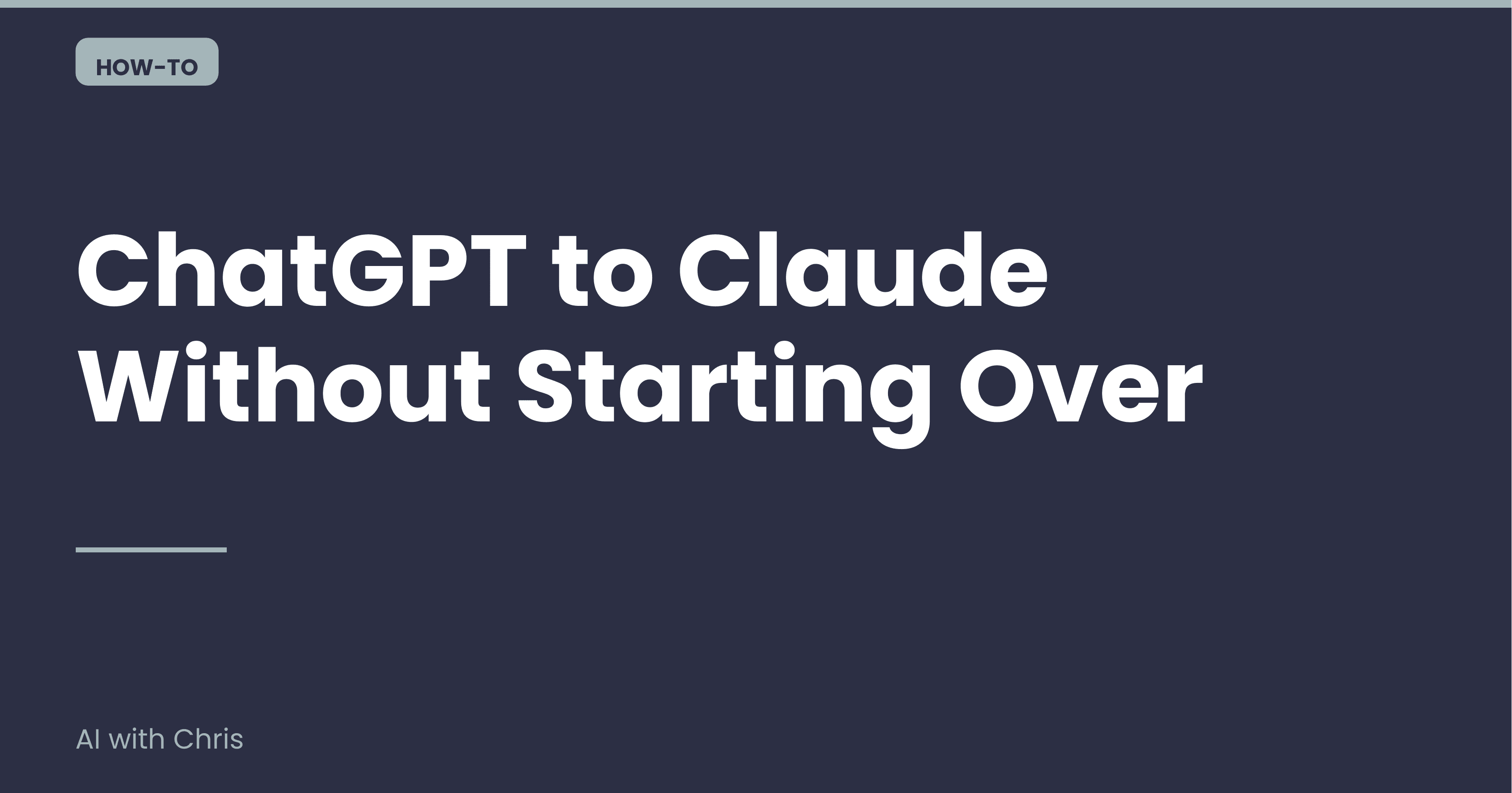 How to Switch From ChatGPT to Claude (Without Starting Over)